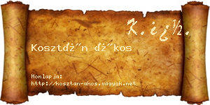 Kosztán Ákos névjegykártya